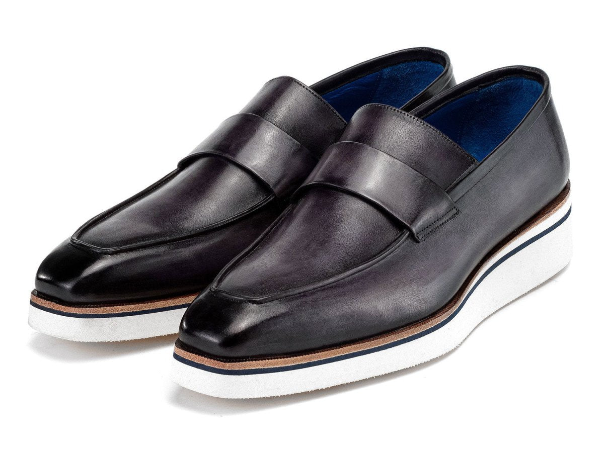 Paul Parkman Men's Smart Casual Leather Loafers In Grey Shoes by Paul Parkman – Don't Panic Shoes