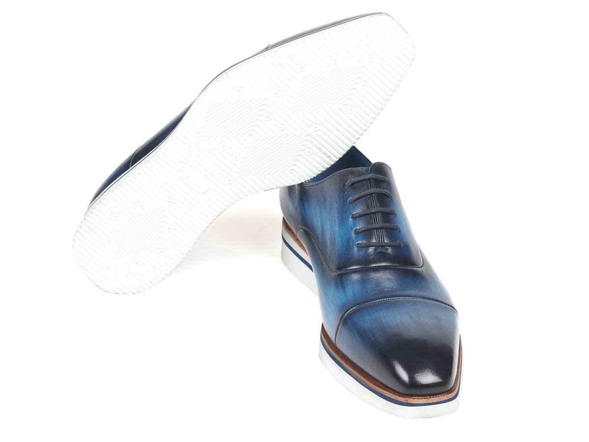Paul Parkman Men's Smart Casual Leather Oxfords In Blue Shoes by Paul Parkman – Don't Panic Shoes