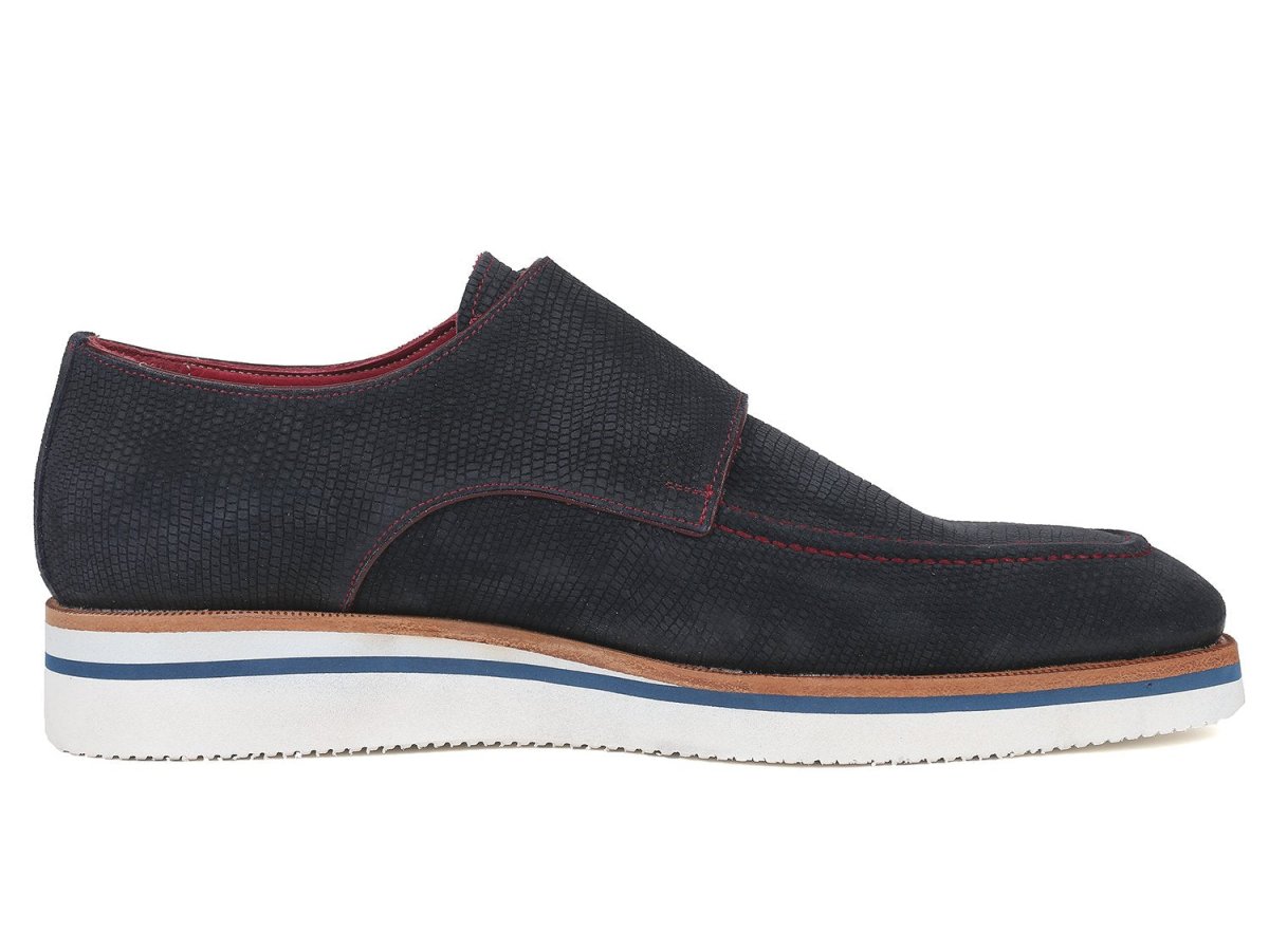 Paul Parkman Men's Smart Casual Monkstrap Shoes Navy Suede (Id189 - Nvy - Sd) by Paul Parkman – Don't Panic Shoes
