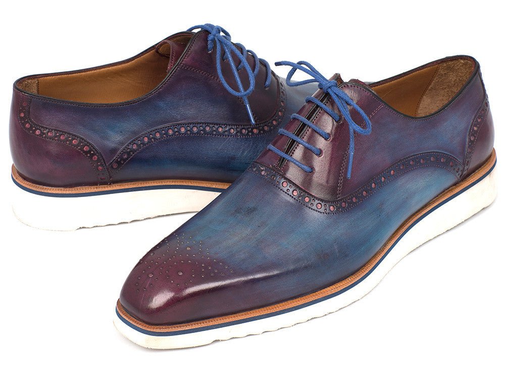 Paul Parkman Men's Smart Casual Oxford Shoes In Blue And Purple Shoes by Paul Parkman – Don't Panic Shoes