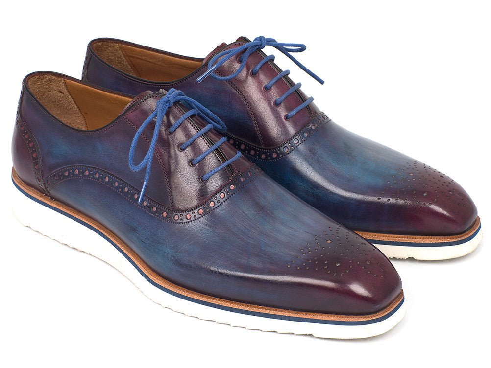Paul Parkman Men's Smart Casual Oxford Shoes In Blue And Purple Shoes by Paul Parkman – Don't Panic Shoes