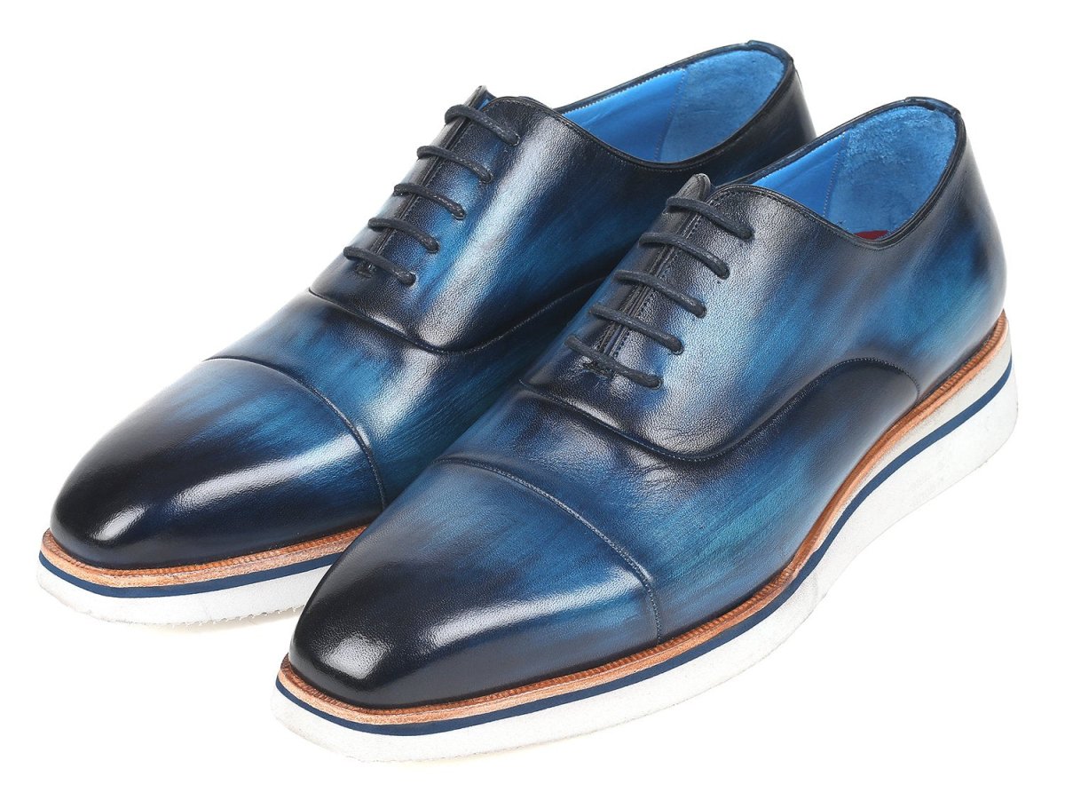 Paul Parkman Men's Smart Casual Oxfords Blue Leather (Id185 - Blu - Lth) by Paul Parkman – Don't Panic Shoes
