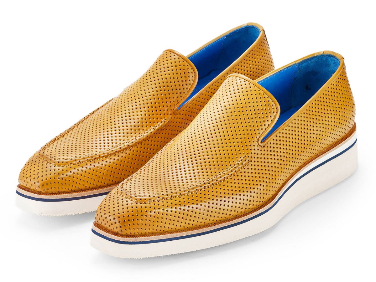 Paul Parkman Men's Smart Casual Perforated Leather Loafers In Beige Shoes by Paul Parkman – Don't Panic Shoes