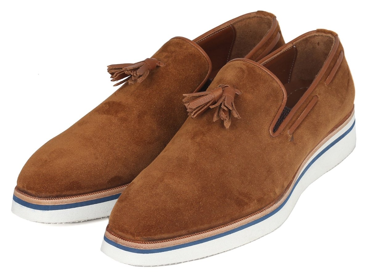 Paul Parkman Men's Smart Casual Tassel Loafers In Camel Suede Shoes by Paul Parkman – Don't Panic Shoes