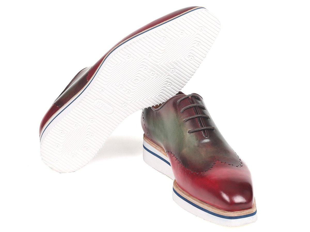 Paul Parkman Men's Smart Casual Wingtip Oxfords Bordeaux And Green (Id187 - Brd - Grn) by Paul Parkman – Don't Panic Shoes