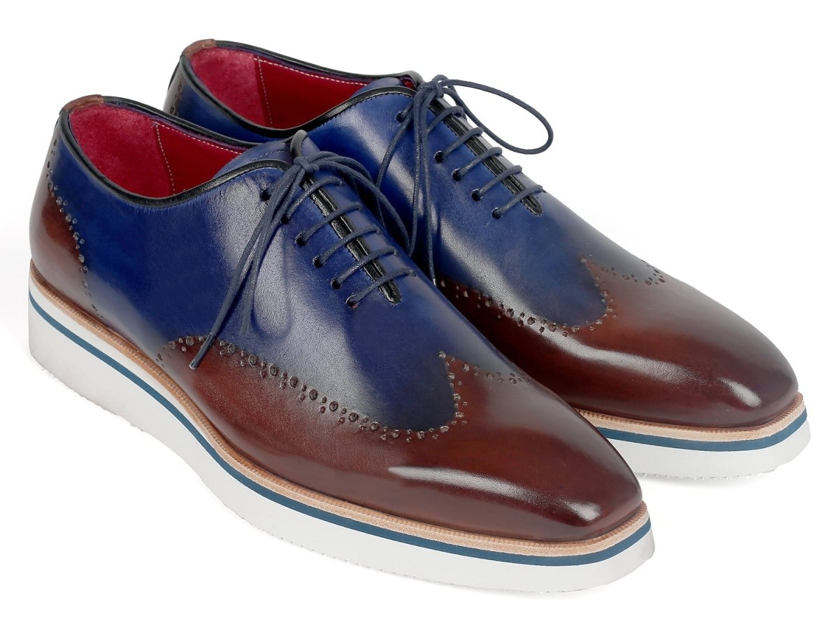 Paul Parkman Men's Smart Casual Wingtip Oxfords Brown And Blue (Id187 - Brw - Blu) by Paul Parkman – Don't Panic Shoes