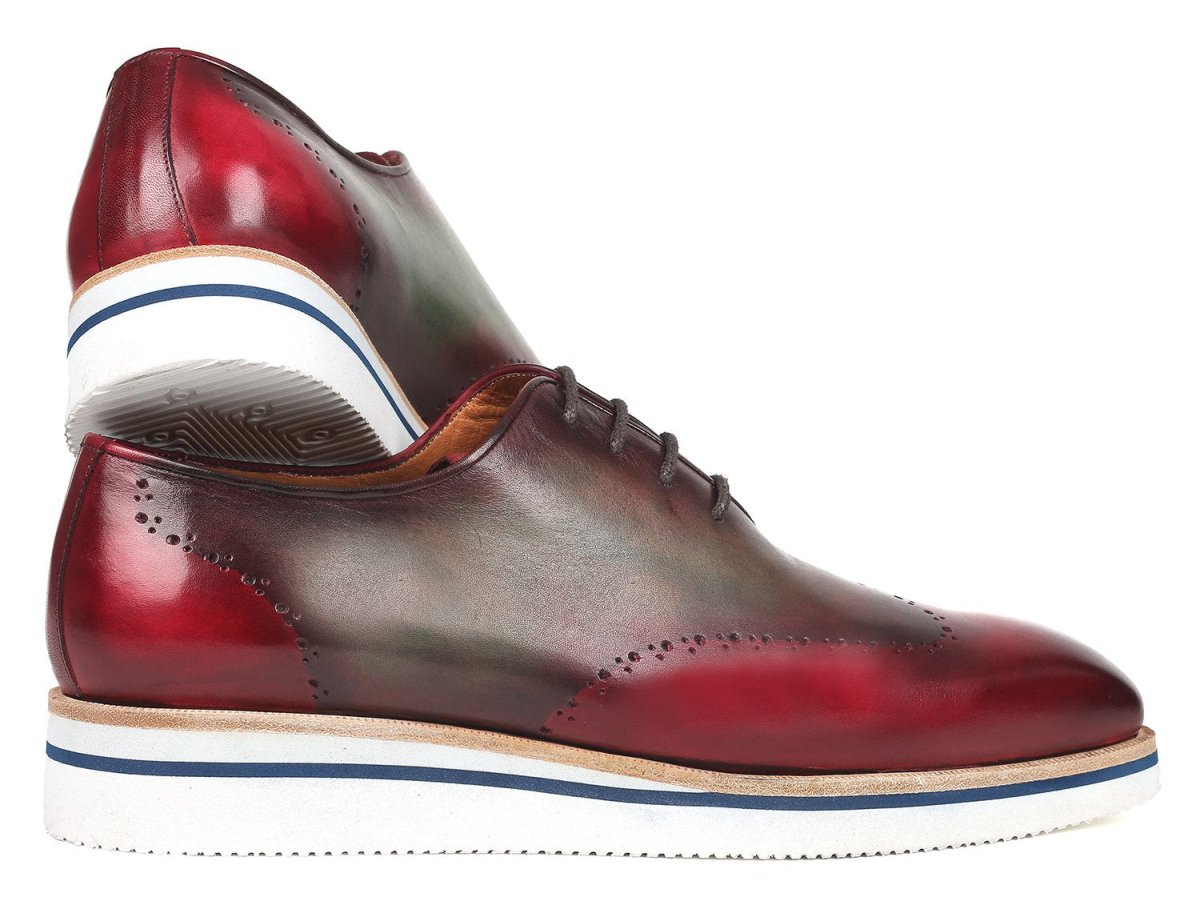 Paul Parkman Men's Smart Casual WIngtip Oxfords in Bordeaux And Green Shoes by Paul Parkman – Don't Panic Shoes