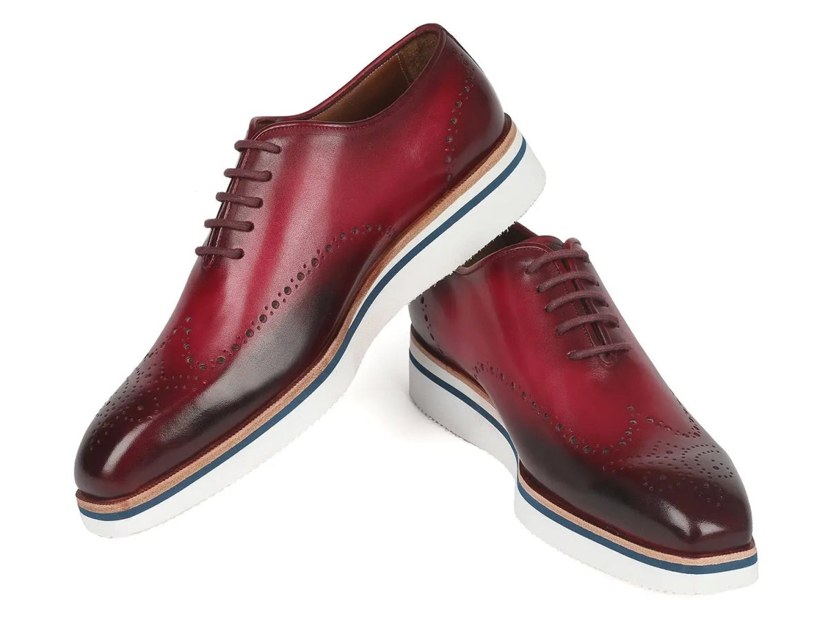 Paul Parkman Men's Smart Casual WIngtip Oxfords in Bordeaux Shoes by Paul Parkman – Don't Panic Shoes