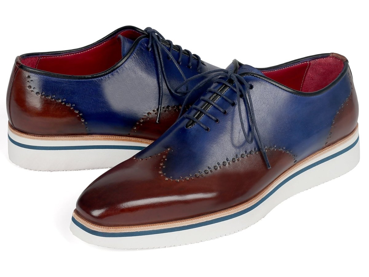 Paul Parkman Men's Smart Casual WIngtip Oxfords in Brown And Blue Shoes by Paul Parkman – Don't Panic Shoes