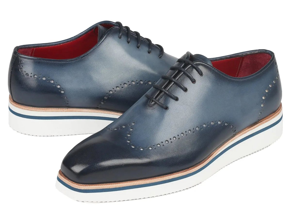 Paul Parkman Men's Smart Casual WIngtip Oxfords in Navy Shoes by Paul Parkman – Don't Panic Shoes