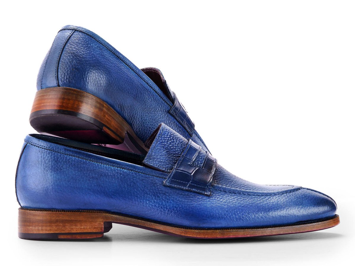 Paul Parkman Men's Split Toe Loafer Shoes In Blue Shoes by Paul Parkman – Don't Panic Shoes