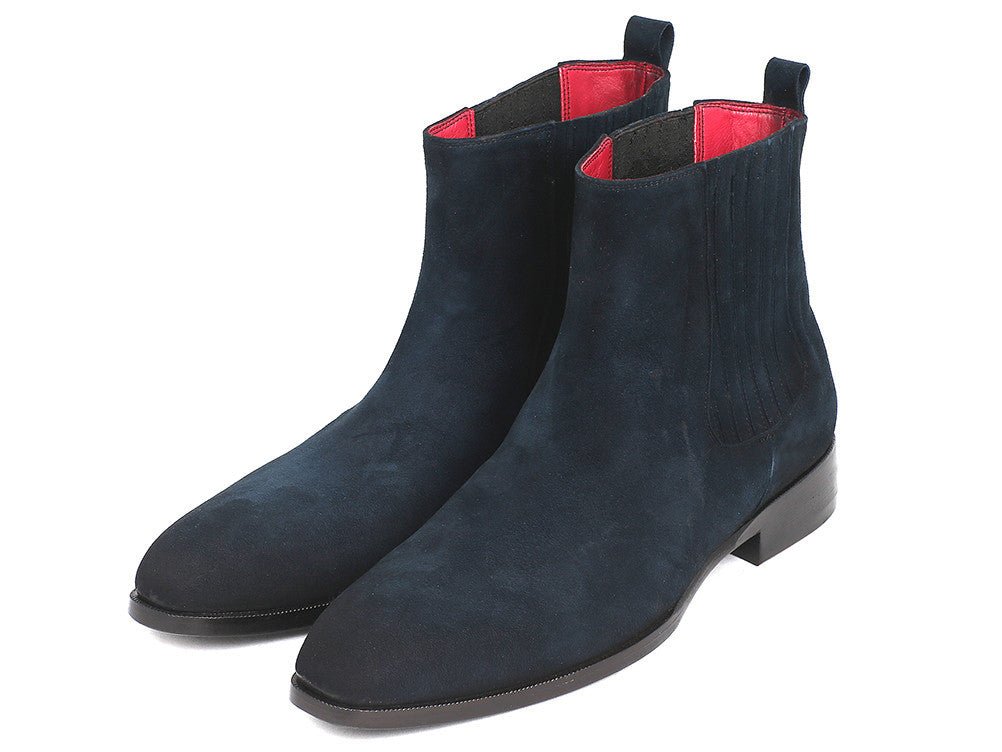 Paul Parkman Men's Suede Chelsea Boots In Navy Shoes by Paul Parkman – Don't Panic Shoes