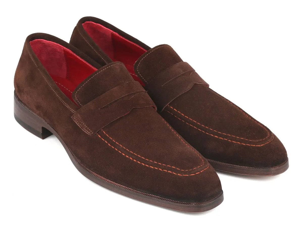Paul Parkman Men's Suede Penny Loafers In Brown Shoes by Paul Parkman – Don't Panic Shoes