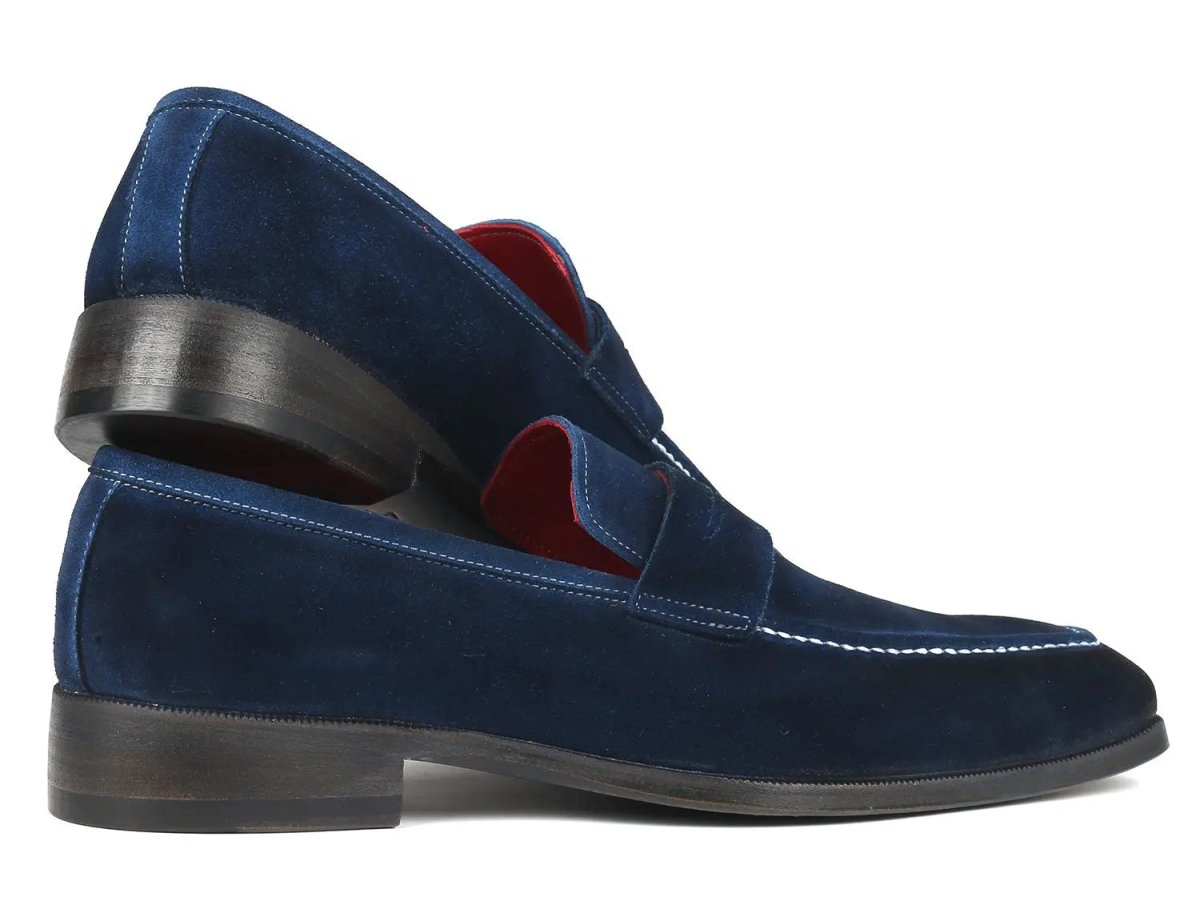 Paul Parkman Men's Suede Penny Loafers In Navy Shoes by Paul Parkman – Don't Panic Shoes