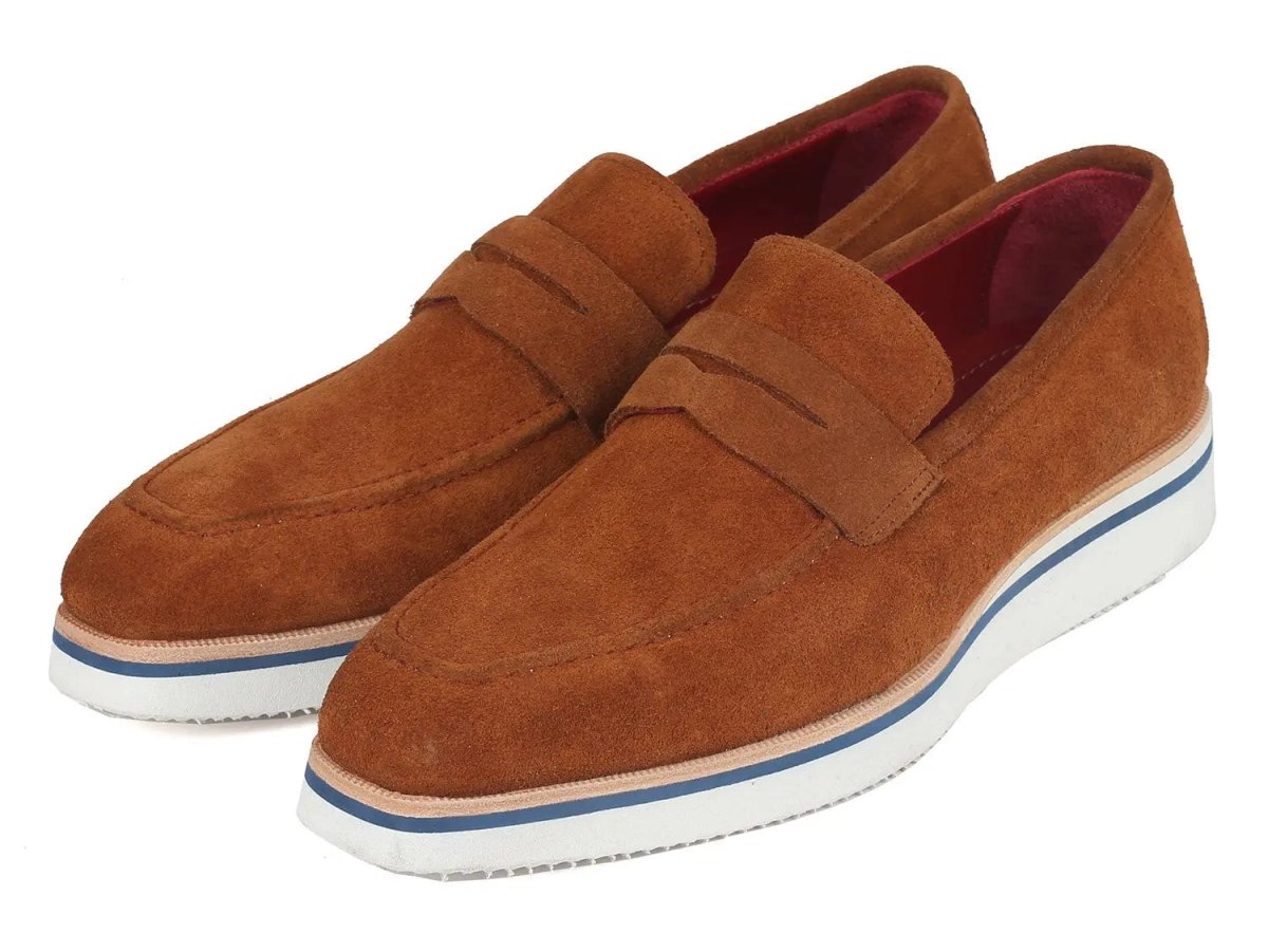 Paul Parkman Men's Suede Smart Casual Penny Loafers In Camel Shoes by Paul Parkman – Don't Panic Shoes