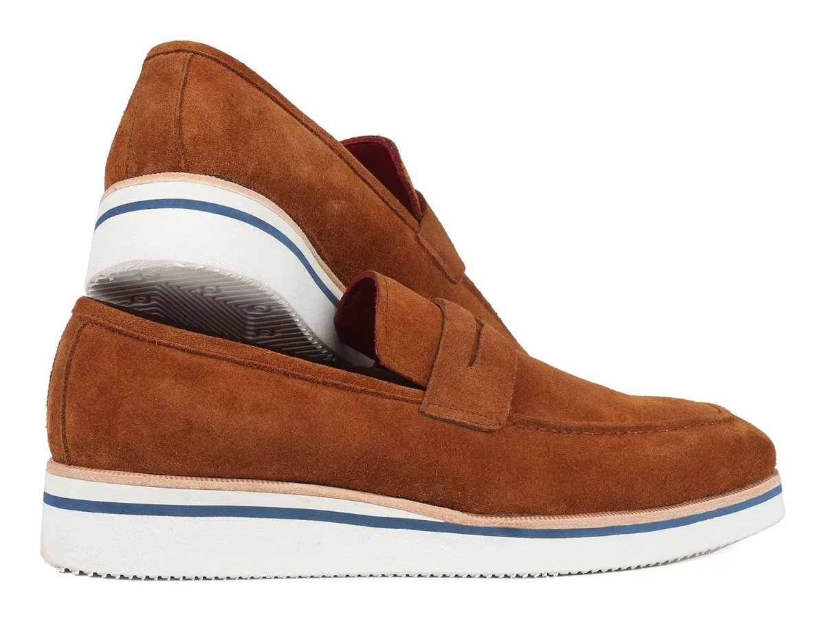 Paul Parkman Men's Suede Smart Casual Penny Loafers In Camel Shoes by Paul Parkman – Don't Panic Shoes