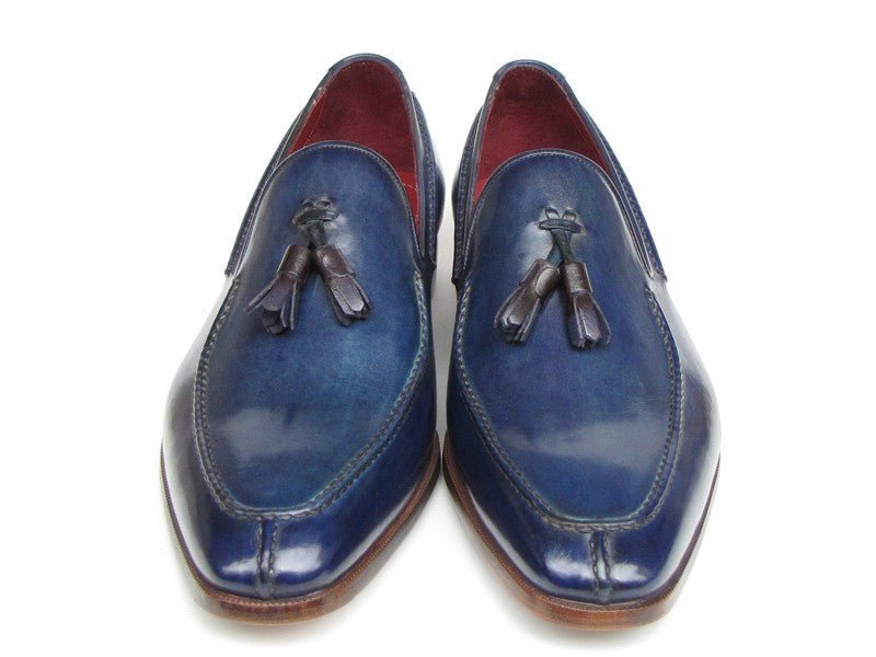 Paul Parkman Men's Tassel Loafer Blue Hand Painted Leather (Id083 - Blu) by Paul Parkman – Don't Panic Shoes