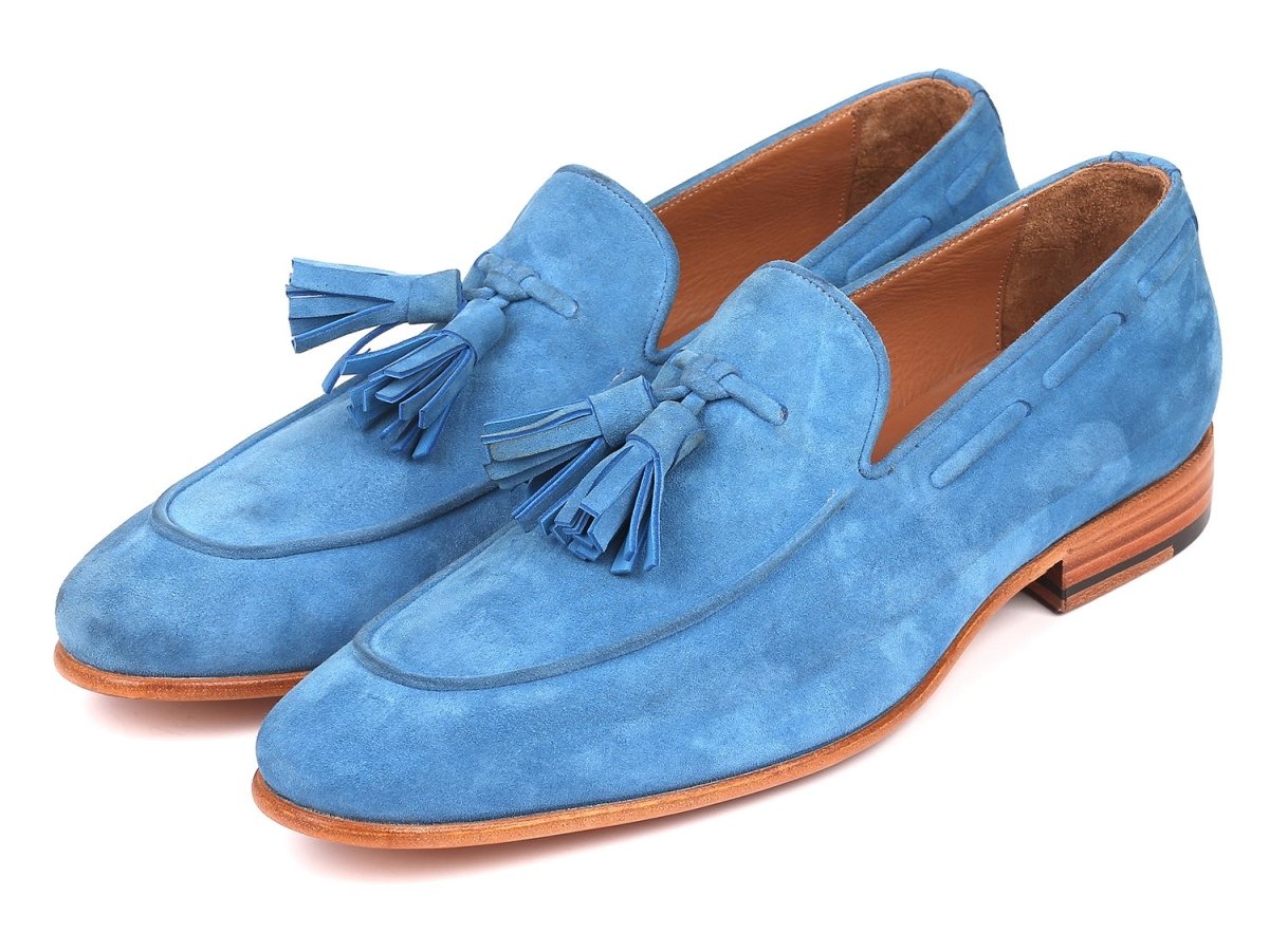 Paul Parkman Men's Tassel Loafers Blue Suede (IdBlu32fg) by Paul Parkman – Don't Panic Shoes