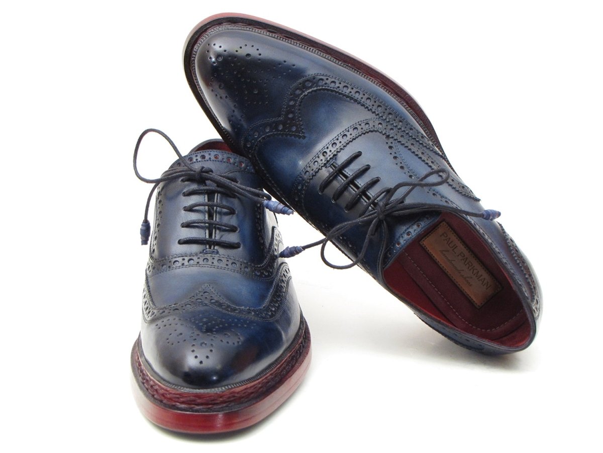 Paul Parkman Men's Triple Leather Sole Navy Wingtip Oxfords (Id027trpnvy) by Paul Parkman – Don't Panic Shoes
