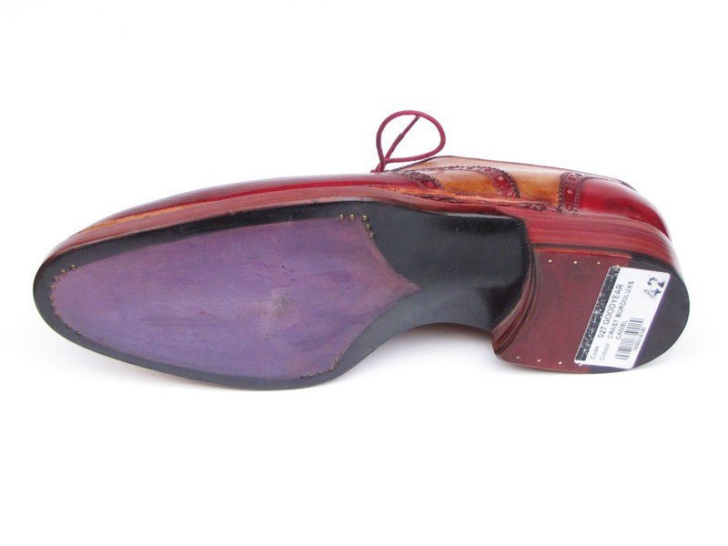 Paul Parkman Men's Triple Leather Sole Wingtip Brogues Bordeaux And Camel (Id027 - Trp - Cmlbrd) by Paul Parkman – Don't Panic Shoes