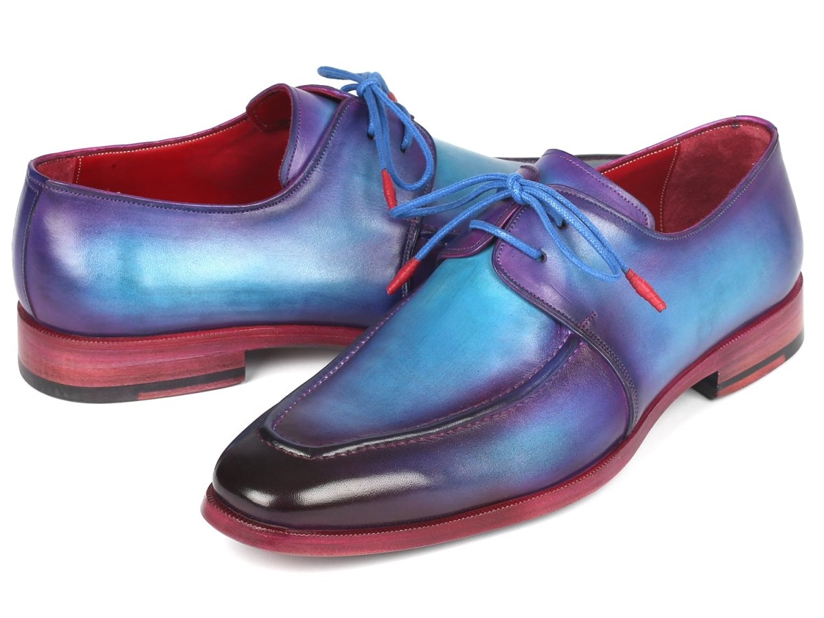 Paul Parkman Men's Turquoise And Purple Apron Derby Shoes (Id23sx84) by Paul Parkman – Don't Panic Shoes