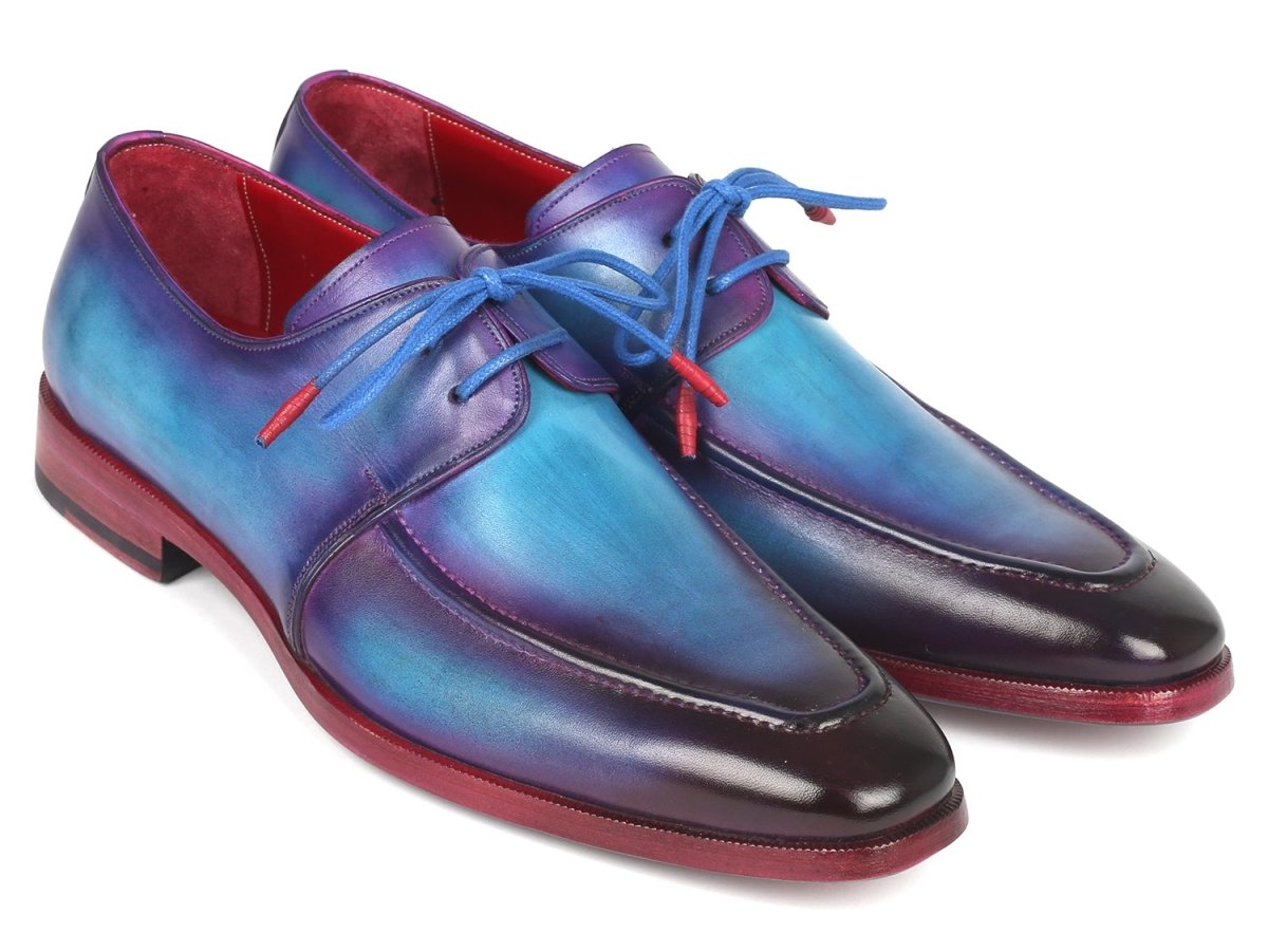 Paul Parkman Men's Turquoise And Purple Apron Derby Shoes (Id23sx84) by Paul Parkman – Don't Panic Shoes