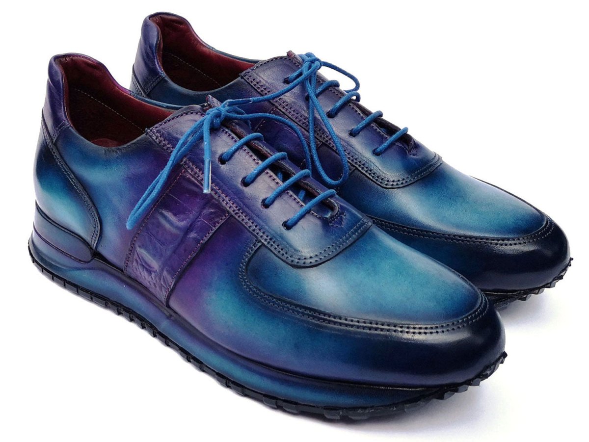 Paul Parkman Men's Turquoise And Purple Patina Sneakers Shoes by Paul Parkman – Don't Panic Shoes