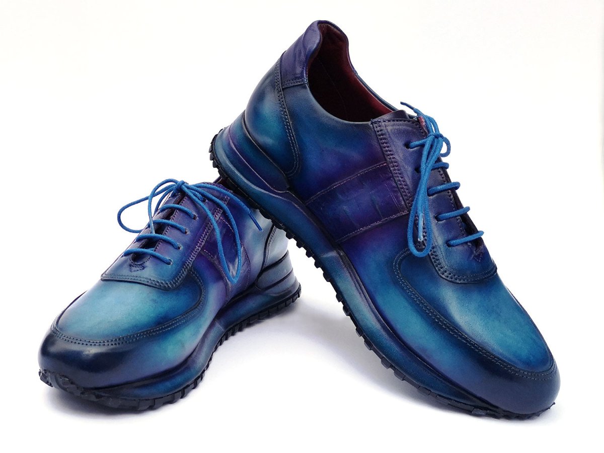 Paul Parkman Men's Turquoise And Purple Patina Sneakers Shoes by Paul Parkman – Don't Panic Shoes
