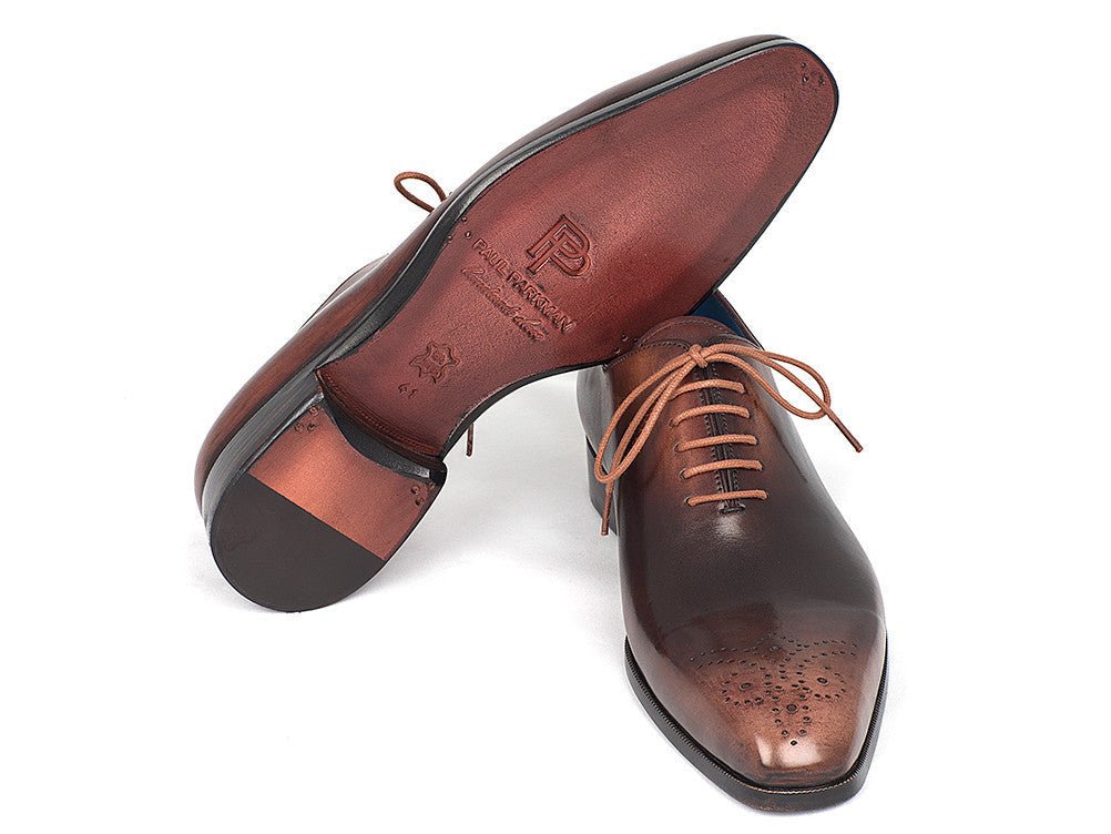 Paul Parkman Men's Wholecut Oxfords In Camel And Brown Shoes by Paul Parkman – Don't Panic Shoes