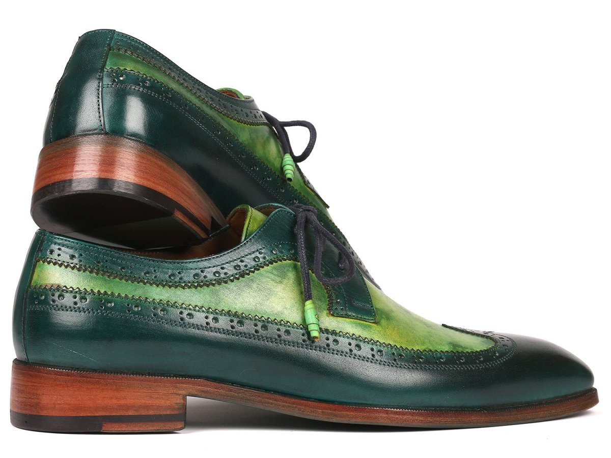 Paul Parkman Men's WIngtip Derby Shoes in Green Dual Tone Shoes by Paul Parkman – Don't Panic Shoes