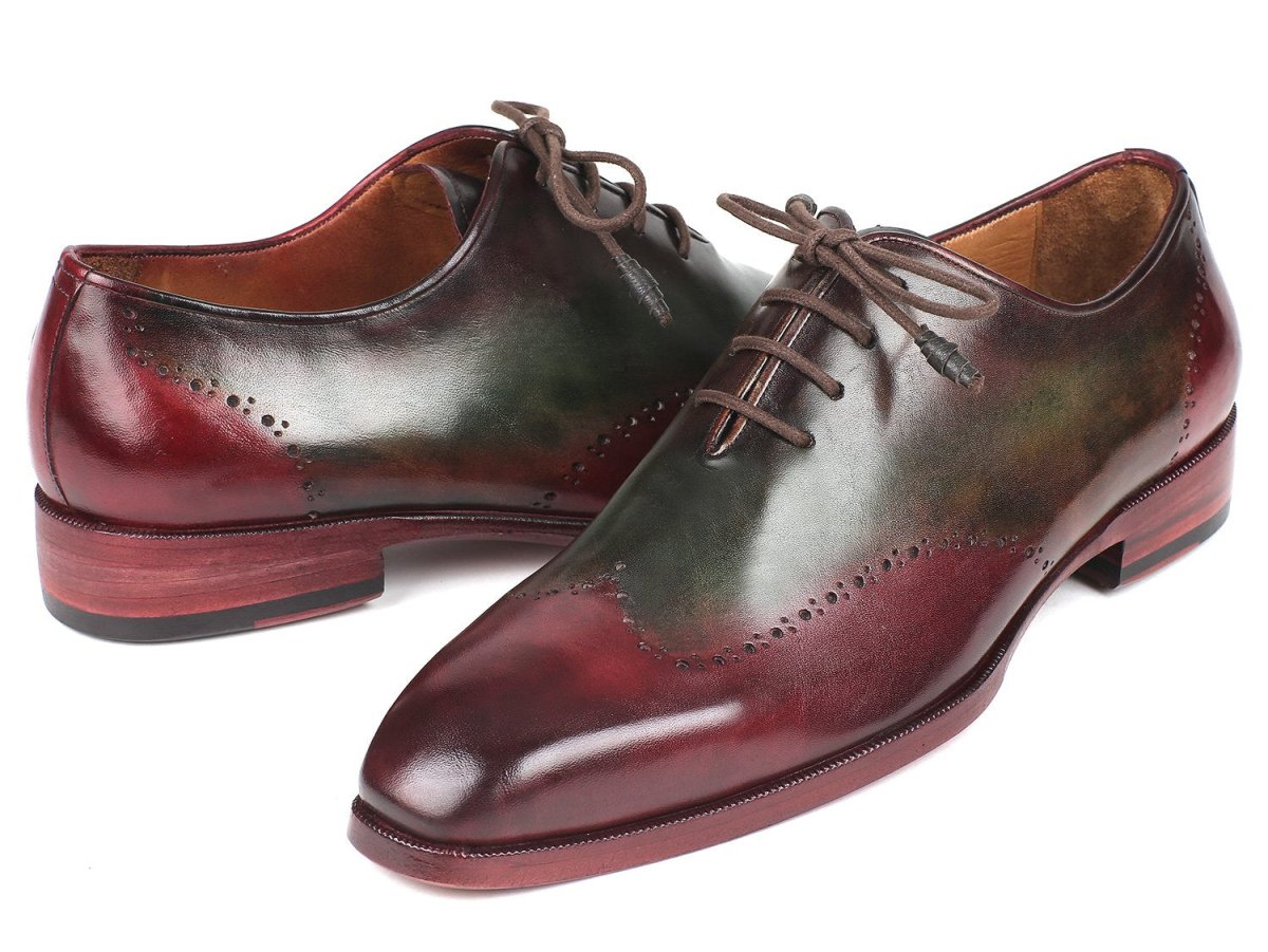 Paul Parkman Men's WIngtip Leather Oxfords in Bordeaux And Green Shoes by Paul Parkman – Don't Panic Shoes