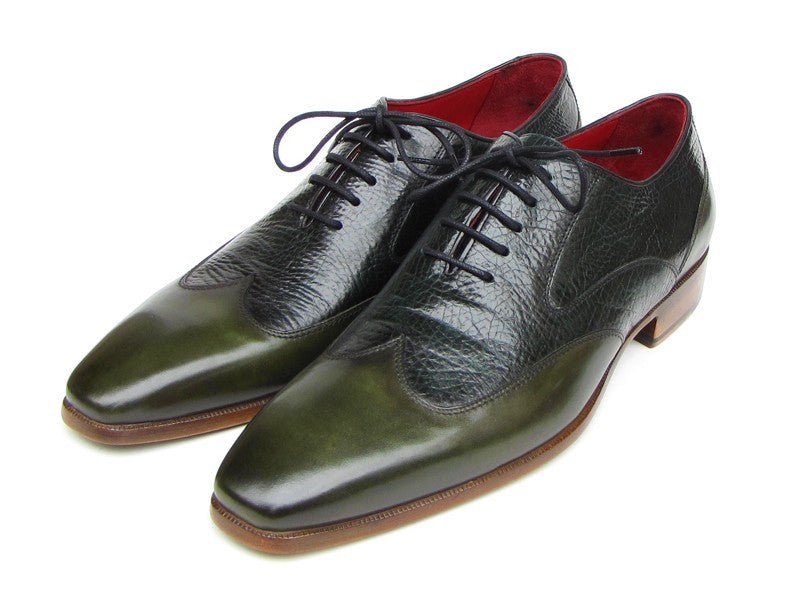 Paul Parkman Men's Wingtip Oxford Floater Leather Green (Id023 - Green) by Paul Parkman – Don't Panic Shoes