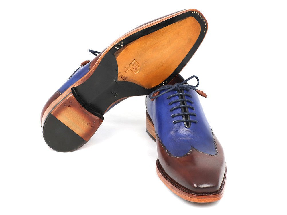 Paul Parkman Men's Wingtip Oxford Goodyear Welted Blue And Brown (Id81blu57) by Paul Parkman – Don't Panic Shoes