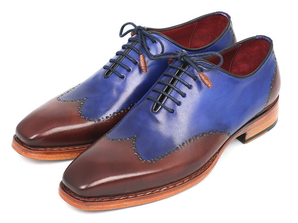 Paul Parkman Men's Wingtip Oxford Goodyear Welted Blue And Brown (Id81blu57) by Paul Parkman – Don't Panic Shoes