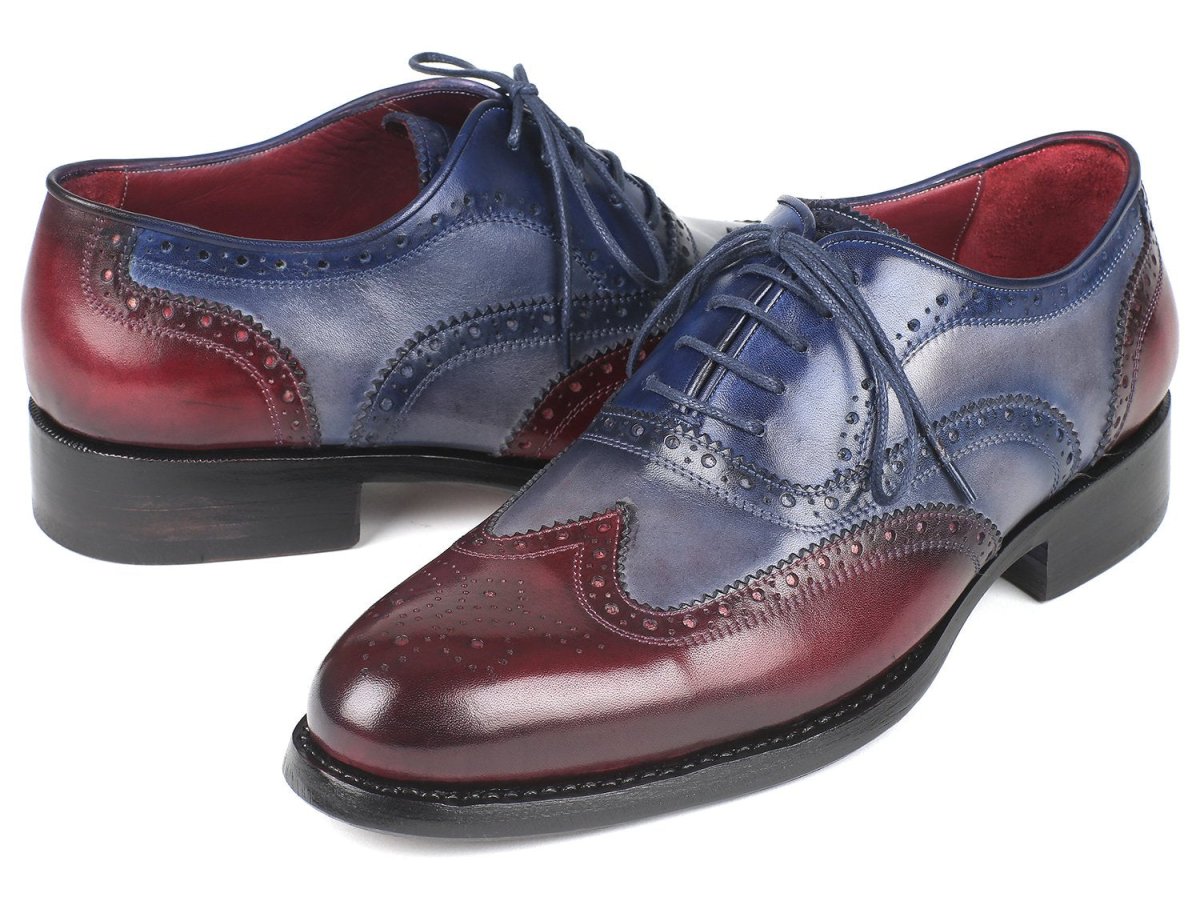 Paul Parkman Men's WIngtip Oxfords Goodyear Welted in Bordeaux, Grey And Blue Shoes by Paul Parkman – Don't Panic Shoes