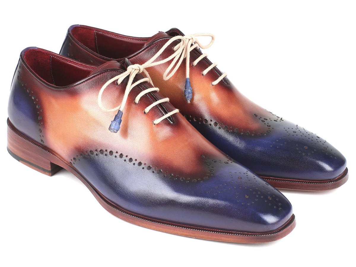 Paul Parkman Men's WIngtip Oxfords in Blue And Camel Shoes by Paul Parkman – Don't Panic Shoes