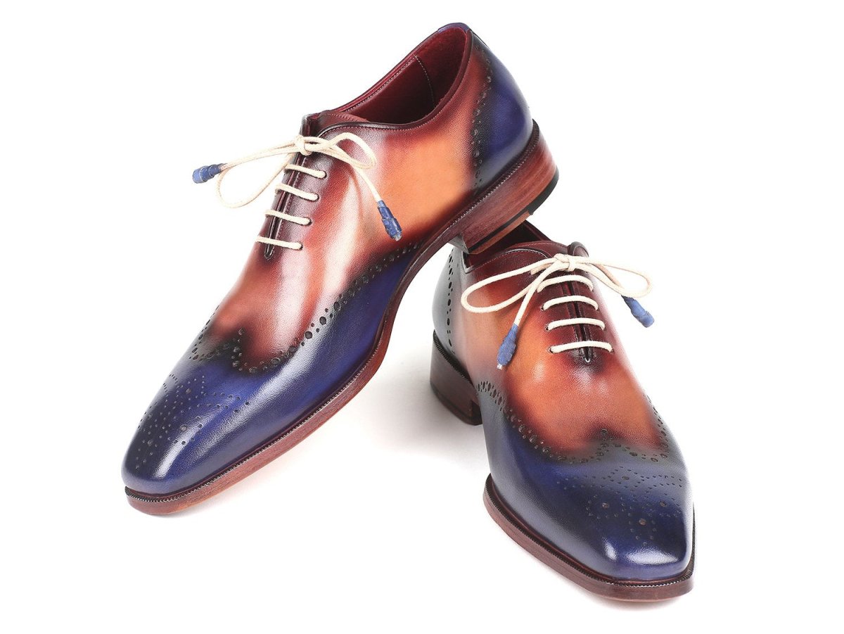 Paul Parkman Men's WIngtip Oxfords in Blue And Camel Shoes by Paul Parkman – Don't Panic Shoes