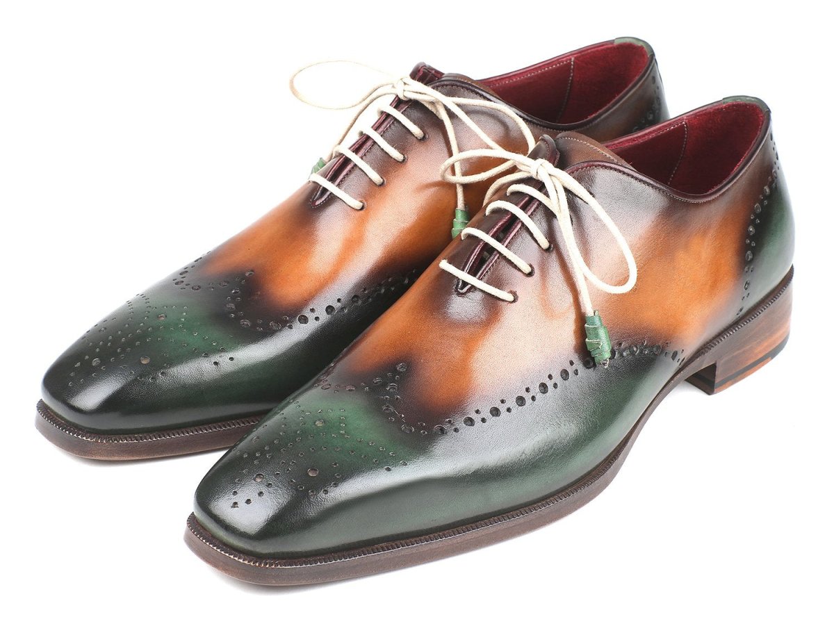 Paul Parkman Men's WIngtip Oxfords in Green And Camel Shoes by Paul Parkman – Don't Panic Shoes