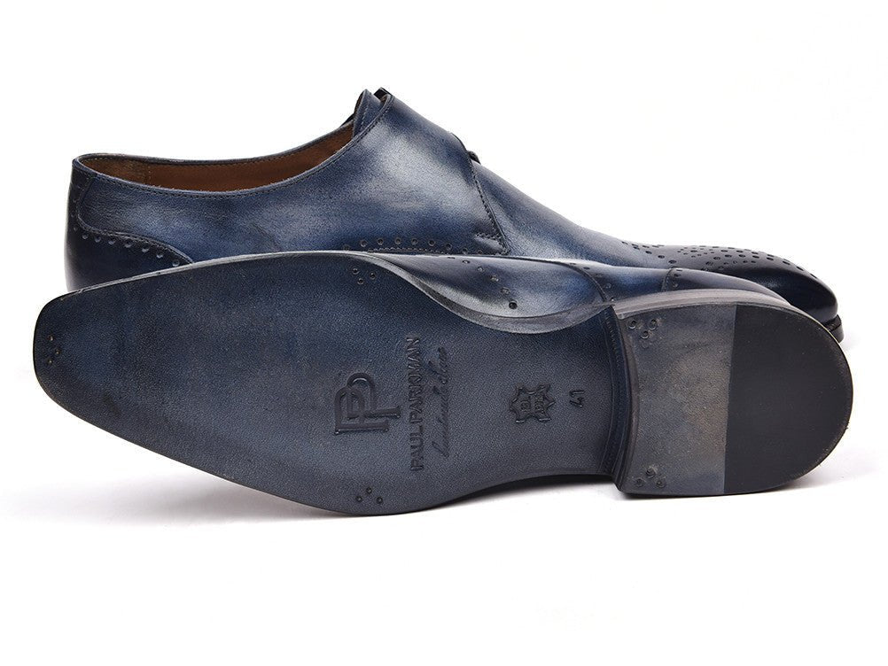 Paul Parkman Men's WIngtip Single Monkstraps in Navy Shoes by Paul Parkman – Don't Panic Shoes