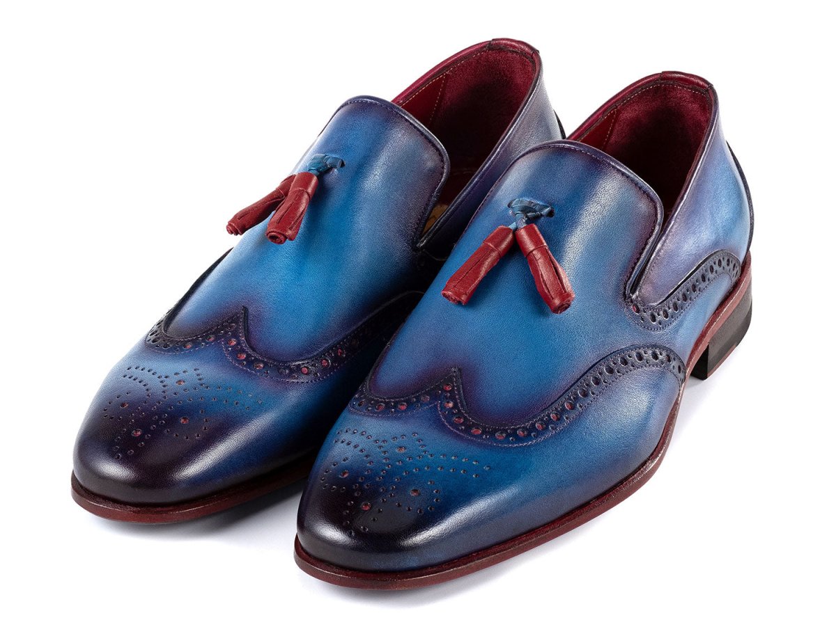 Paul Parkman Men's Wingtip Tassel Loafers Blue Leather (IdWl667 - Blu) Shoes by Paul Parkman – Don't Panic Shoes