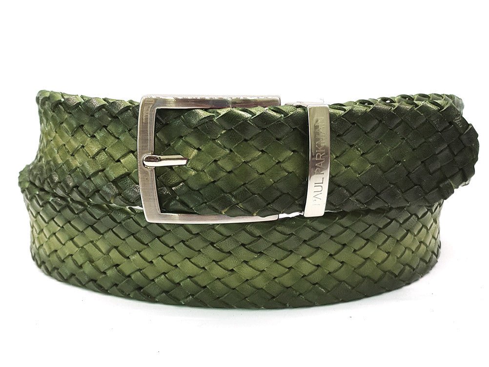 Paul Parkman Men's Woven Leather Belt In Green Belts by Paul Parkman – Don't Panic Shoes