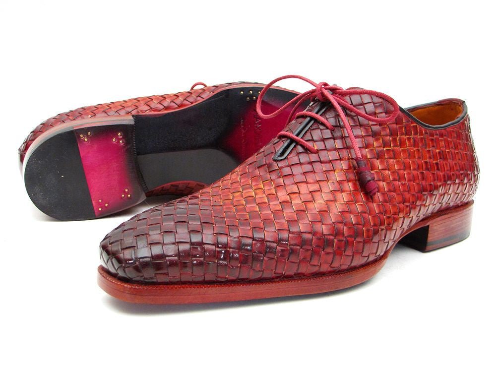 Paul Parkman Men's Woven Leather Oxfords In Bordeaux And Tobacco Shoes by Paul Parkman – Don't Panic Shoes