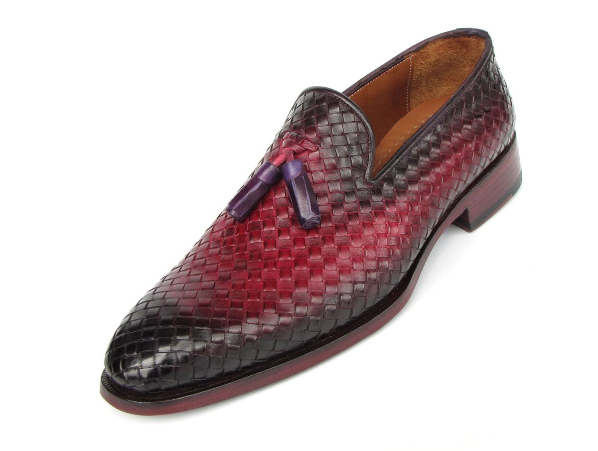 Paul Parkman Men's Woven Leather Tassel Loafers Burgundy (IdWvn88 - Bur) Shoes by Paul Parkman – Don't Panic Shoes