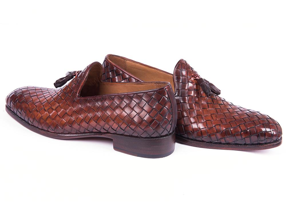Paul Parkman Men's Woven Leather Tassel Loafers In Brown Shoes by Paul Parkman – Don't Panic Shoes