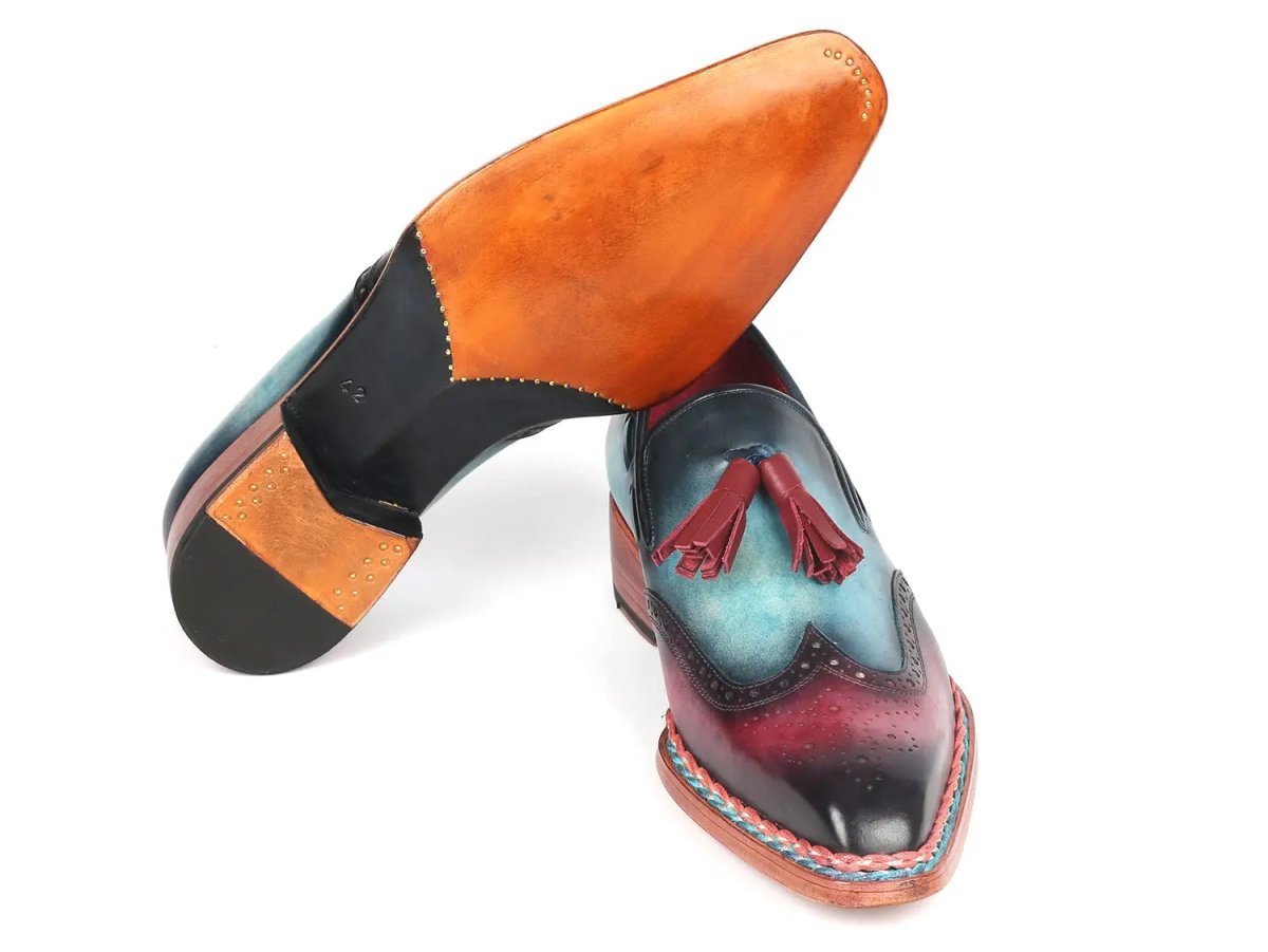 Paul Parkman Norwegian Welted Tassel Loafers In Blue And Purple Shoes by Paul Parkman – Don't Panic Shoes