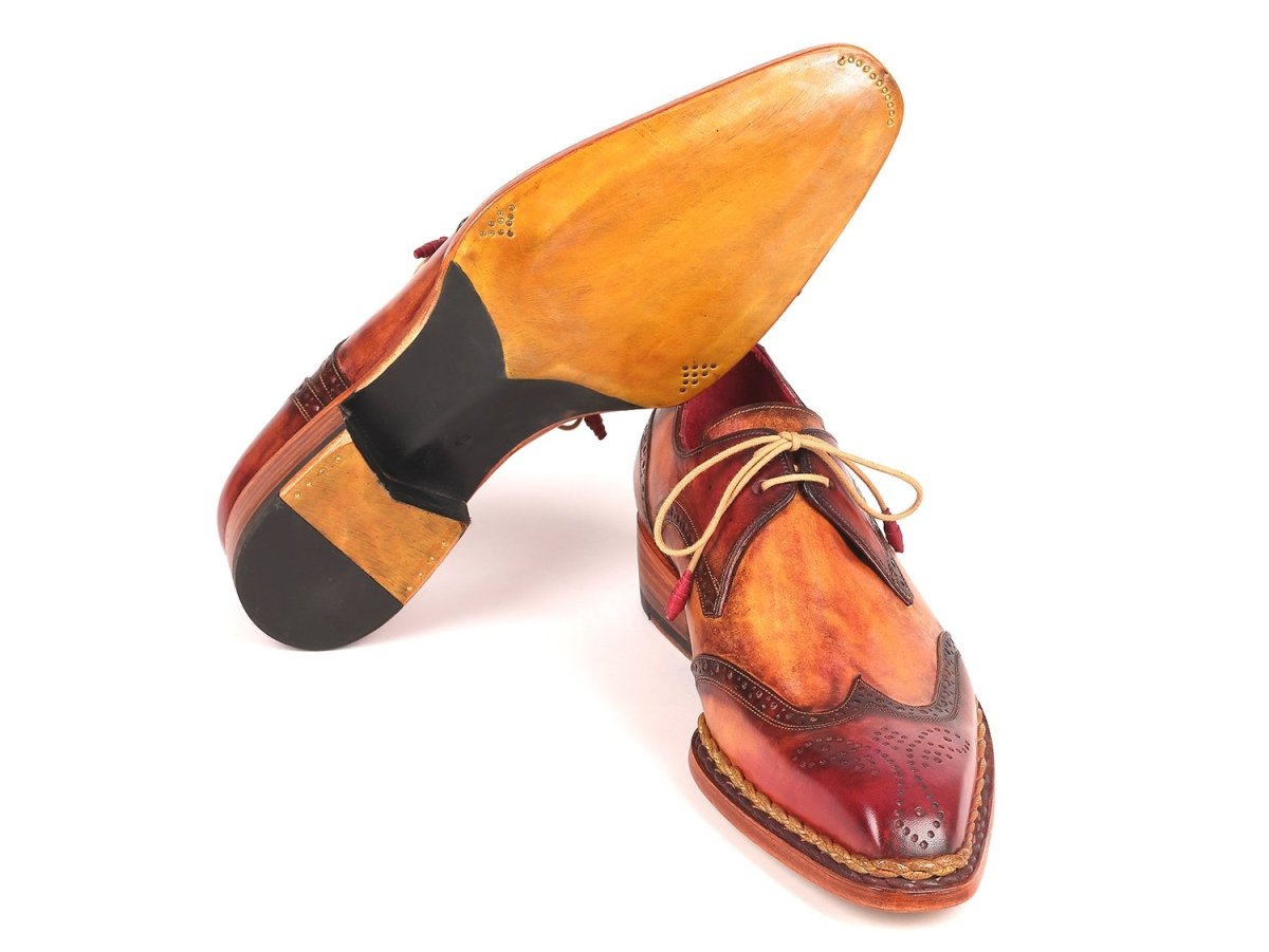 Paul Parkman Norwegian Welted WIngtip Derby Shoes in Red And Camel Shoes by Paul Parkman – Don't Panic Shoes