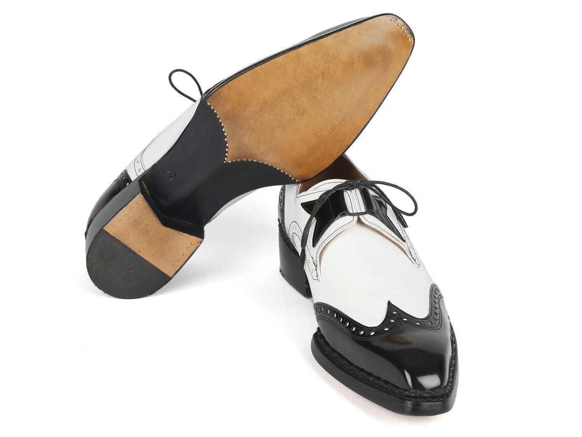 Paul Parkman Norwegian Welted Wingtip Men's Black And White Leather Custom Made Dress Shoes Shoes by Paul Parkman – Don't Panic Shoes