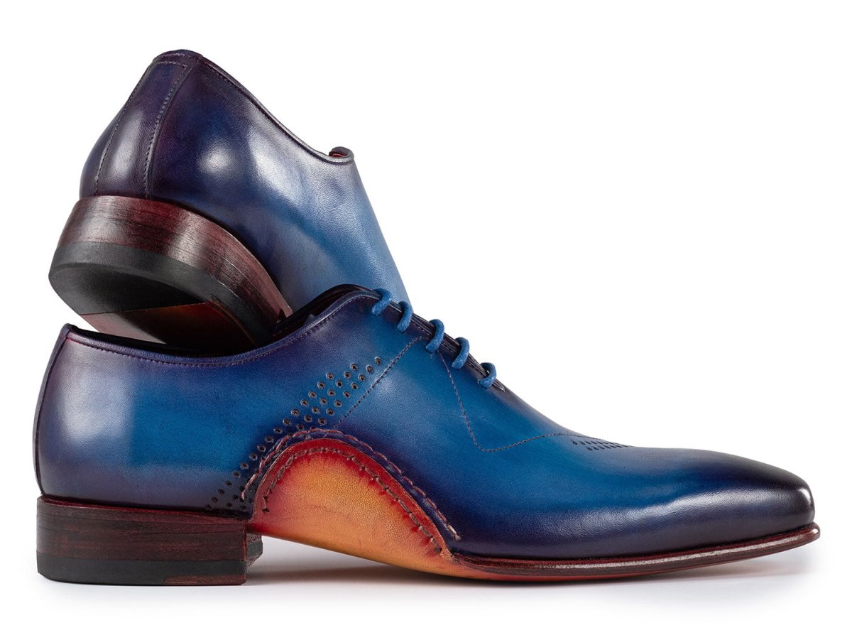 Paul Parkman Opanka Construction Blue Hand - Painted Oxfords (IdOpk66bl) by Paul Parkman – Don't Panic Shoes