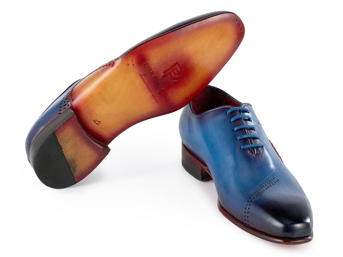 Paul Parkman Opanka Construction Blue Hand - Painted Oxfords (IdOpk66bl) by Paul Parkman – Don't Panic Shoes