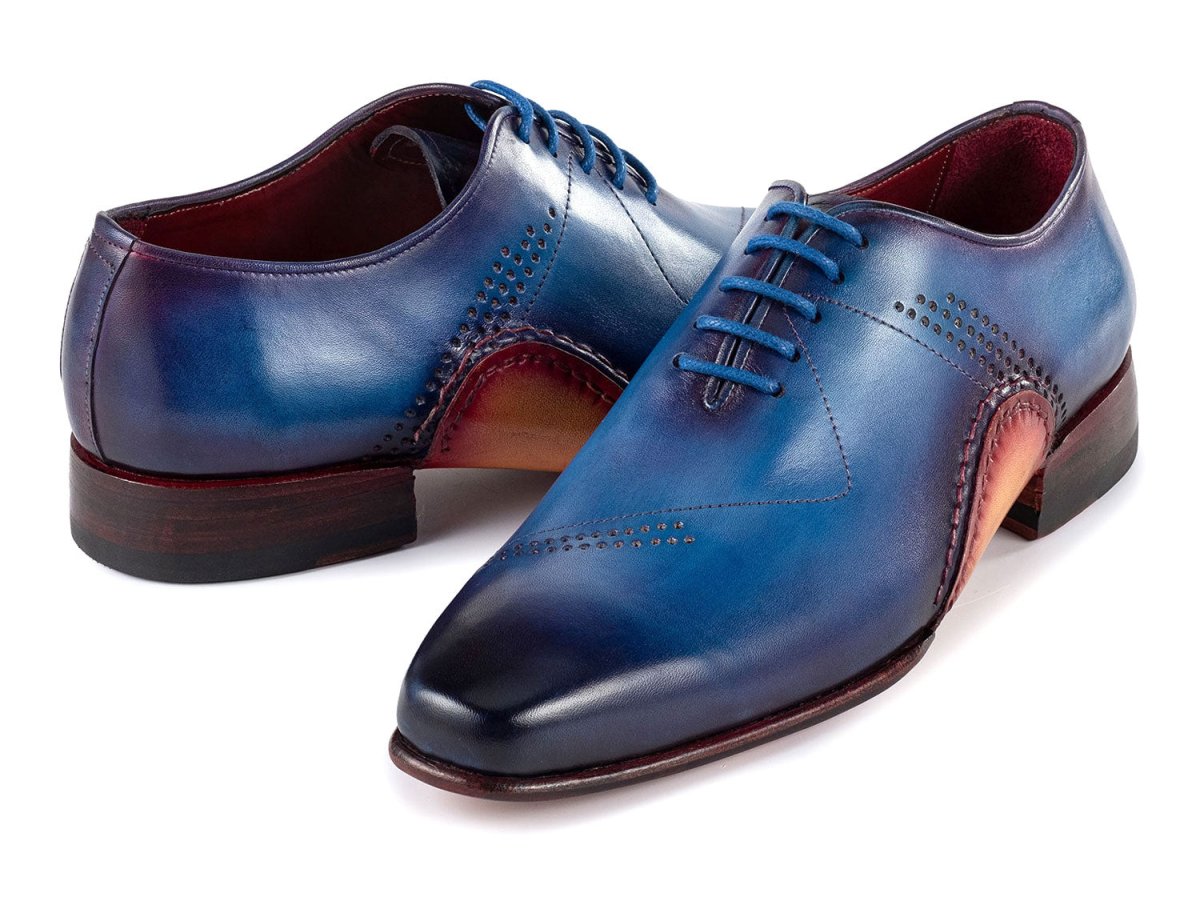 Paul Parkman Opanka Construction Blue Hand - Painted Oxfords (IdOpk66bl) by Paul Parkman – Don't Panic Shoes